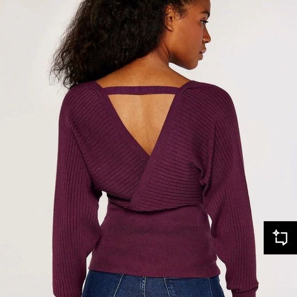 Apricot BAR BACK BATWING - Jumper Sweater burgundy Women size 10 - Picture 2 of 5